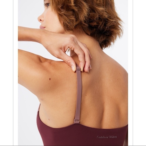 Outdoor Voices ZOOM FULL LENGTH BODYSUIT Jumpsuit DEEP TAUPE/SHIRAZ/MOCHA Sz XS - Picture 9 of 12